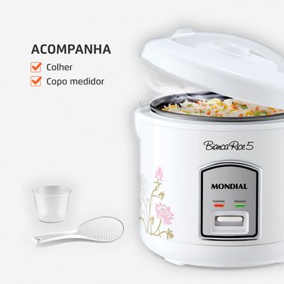 Panela De Arroz Bianca Rice 5 Mondial Branco 400W NPE-05-5X 110