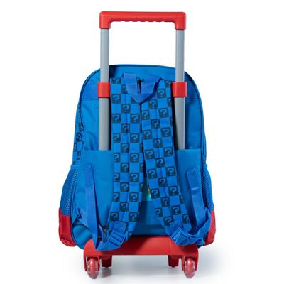 Mochila Escolar Masculina de Rodinhas Mario Premium Azul U / Azul