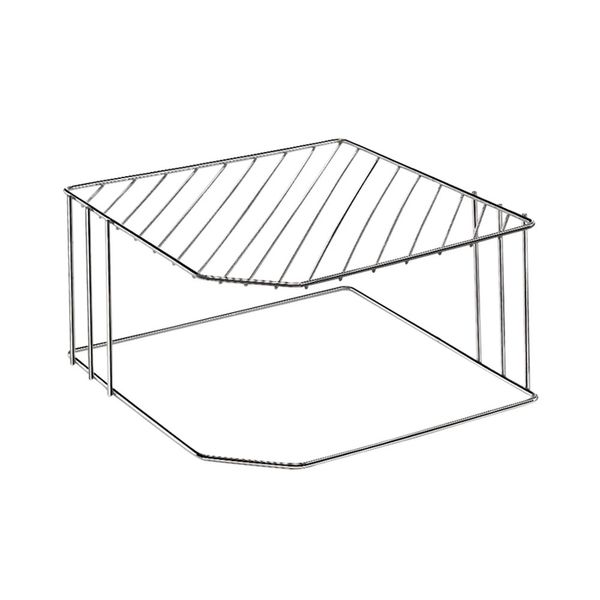 Prateleira Cantoneira Organizadora de Pratos para Armário Arthi em Aço Aramado Prata Prateleira Cantoneira Organizadora de Pratos para Armário Arthi em Aço Aramado Prata
