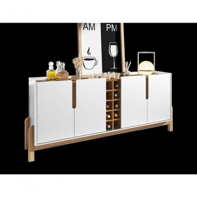 Buffet 4 Portas C- Prateleiras Luna 1,90 Branco-cedro