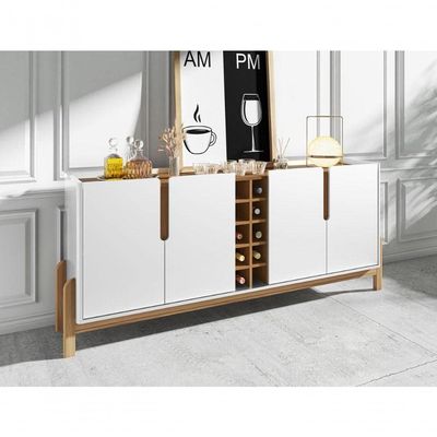 Buffet 4 Portas C- Prateleiras Luna 1,90 Branco-cedro