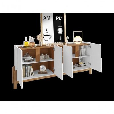 Buffet 4 Portas C- Prateleiras Lizz 1,90 Branco-cedro