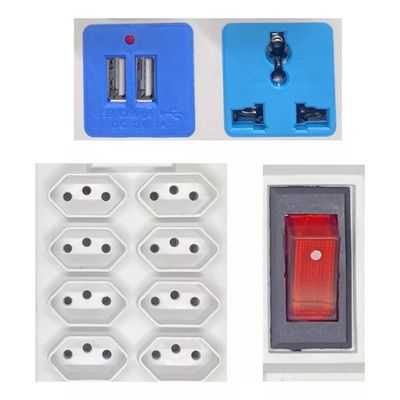 Régua Extensão Elétrica 9 Tomadas Com 2 Usb e Cabo 2 Metros