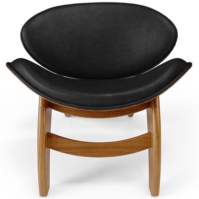Kit 4 Poltronas Decorativa Orgânica Sala Living Kadosh L02 Couríssimo Preto Brilho - Lyam Decor