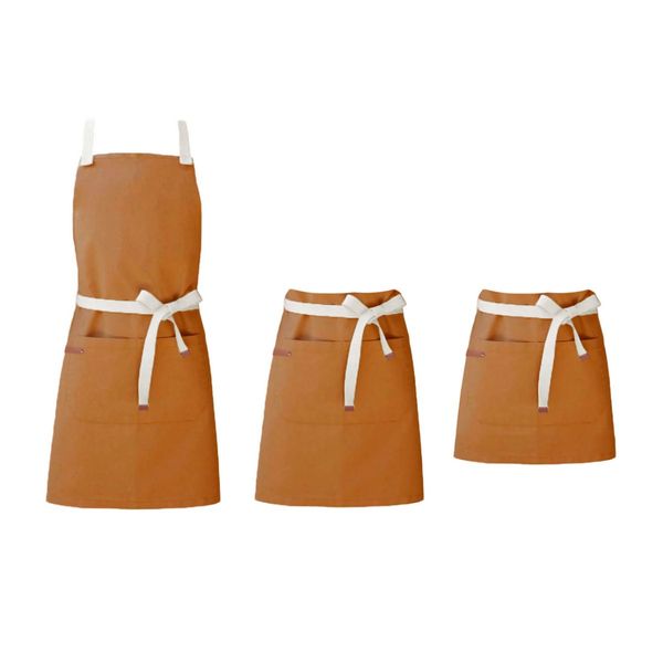 Avental Caramelo e Cintura Mostarda Cafeteria Salao Bar 3un