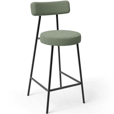 Kit 04 Banquetas Baixa Para Cozinha Sala De Jantar Bar Bancada Milão L02 Bouclê Oliva - Lyam Decor