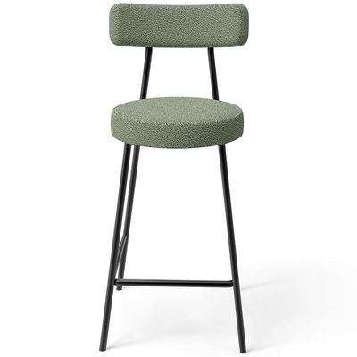 Kit 04 Banquetas Baixa Para Cozinha Sala De Jantar Bar Bancada Milão L02 Bouclê Oliva - Lyam Decor