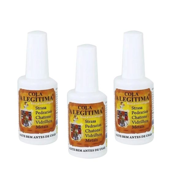 Kit C/ 3 Cola A Legítima Bijuterias Strass Artesanatos 20 ml Kit C/ 3 Cola A Legítima Bijuterias Strass Artesanatos 20 ml