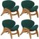 Kit 4 Poltronas Decorativa Orgânica Sala Living Kadosh L02 Bouclê Verde - Lyam Decor