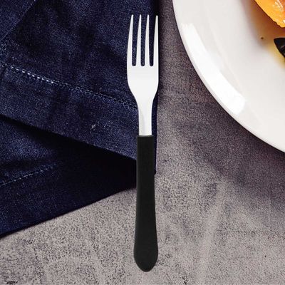 Kit 12 Garfo de Mesa Tramontina Leme Inox Cabo Preto