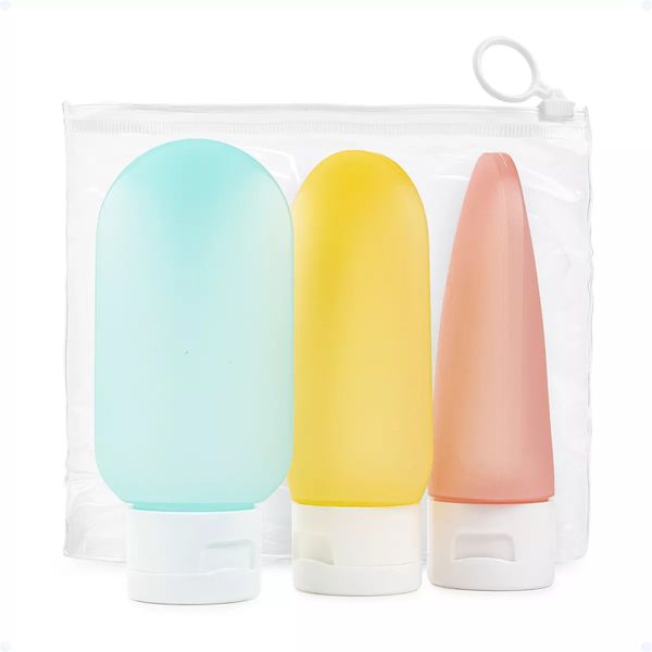 Kit Viagem 3 Frascos Porta Creme Shampoo Condicionador 60ml Kit Viagem 3 Frascos Porta Creme Shampoo Condicionador 60ml