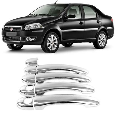 Aplique Cromado Maçaneta Fiat Pálio Siena Grand Siena Mobi 4 Portas