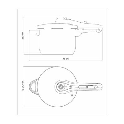 Panela De Pressão Tramontina Solar Aço Inox 6 L Fundo Triplo Com 5 Dispositivos De Segurança 22 Cm