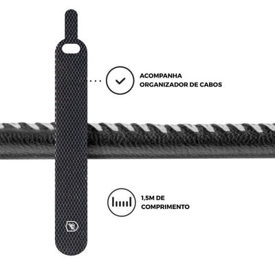 Carregador Turbo Duplo Tipo C + 2UN Cabo Turbo Militar - 1,5M - Lightning / Tipo C - Gshield