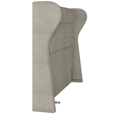 Cabeceira Cama Box Queen 160 cm P05 Madrid Bouclê Creme - Lyam Decor