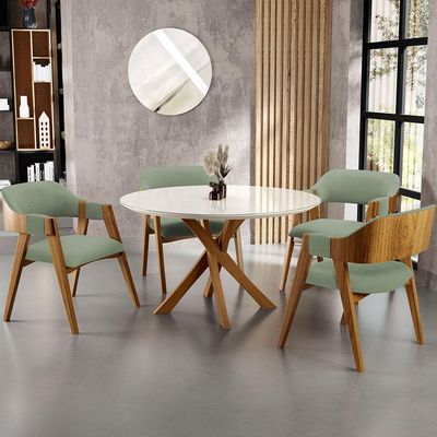Kit 02 Cadeiras Para Sala de Jantar e Estar Living Estofada Suran L02 Bouclê Oliva - Lyam