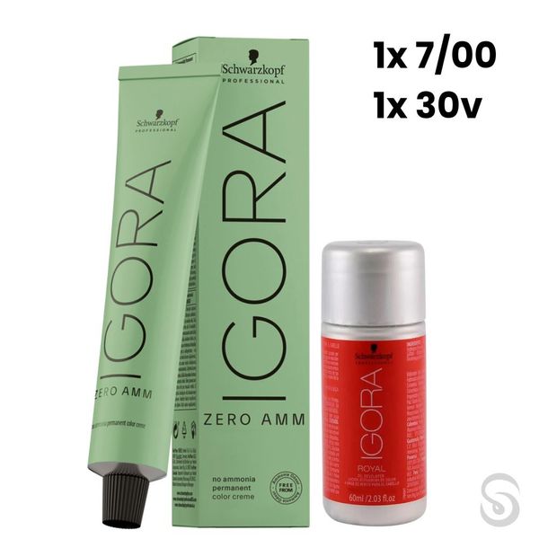 Igora Zero Amm 1x7/00 Louro M. Natural Ex. 60ml + Ox 30VOL Igora Zero Amm 1x7/00 Louro M. Natural Ex. 60ml + Ox 30VOL