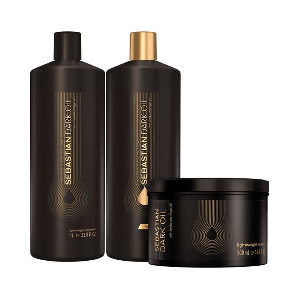Sebastian Dark Oil Shampoo 1000ml, Condicionador 1000ml e Máscara 500ml Sebastian Dark Oil Shampoo 1000ml, Condicionador 1000ml e Máscara 500ml