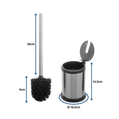 Escova Sanitária Com Suporte Inox Vassourinha De Limpeza Vaso Privada Banheiro Escovinha Com Cerdas Flexível Moderno Lyor Casa Limpa