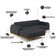 Sofá 5 Lugares com Chaise Esquerdo Sala de Estar Molino 300cm D02 Linho Chumbo D-465 - Lyam Decor