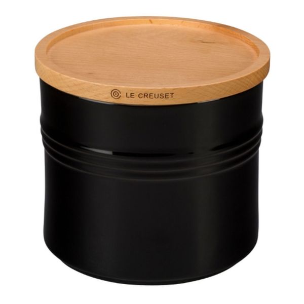 POTE LE CREUSET EM CERÂMICA COM TAMPA DE MADEIRA 1,1 LITROS BLACK ONYX 91044403140000 POTE LE CREUSET EM CERÂMICA COM TAMPA DE MADEIRA 1,1 LITROS BLACK ONYX 91044403140000