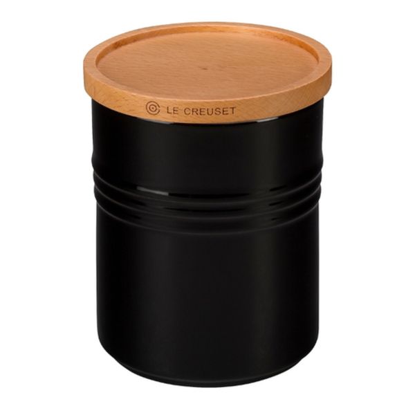 POTE LE CREUSET EM CERÂMICA COM TAMPA DE MADEIRA 1,9 LITROS BLACK ONYX 91044404140000 POTE LE CREUSET EM CERÂMICA COM TAMPA DE MADEIRA 1,9 LITROS BLACK ONYX 91044404140000