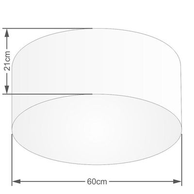 Plafon Cilíndrico Md-3013 Cúpula Em Tecido 60x21cm Palha - Bivolt