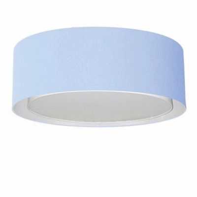 Plafon Cilíndrico Duplo Vivare Md-3037 Cúpula Em Tecido 60x25cm - Bivolt Azul-bebê 127/220v