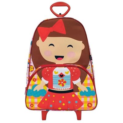 Mochila Escolar com Rodinha - Boneca - Vermelho - OD-MEBO - Ó Design