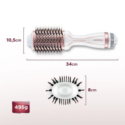 Escova Secadora Mondial Es-50 Branco rose Gold Bivolt