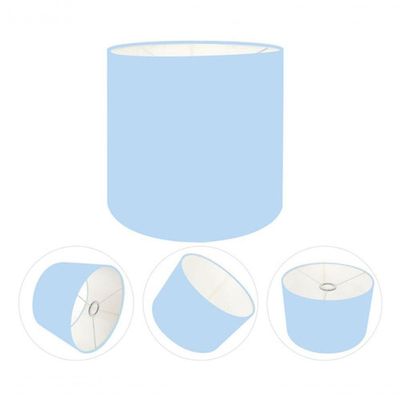 Cúpula Abajur E Luminária Cilíndrica Vivare Cp-7010 ø25x25cm - Bocal Nacional Azul-bebê