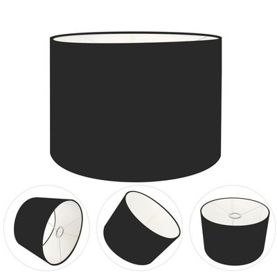 Cúpula Abajur E Luminária Cilíndrica Vivare Cp-7019 ø40x30cm - Bocal Nacional Preto-preto