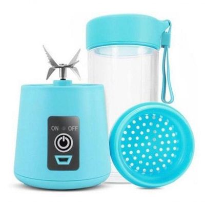 Mini Liquidificador Portátil Usb Recarregável 6 Laminas Azul