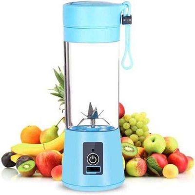 Mini Liquidificador Portátil Usb Recarregável 6 Laminas Azul