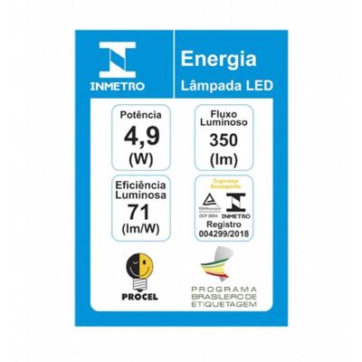 Lâmpada Dicróica Led Gu10 Mr16 Tdl 35 4,9 Watts 6500k - 11080331 - Taschibra