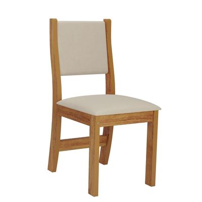 Mesa de Jantar Viero Caiena com 4 Cadeiras Estofadas e Revestidas em Veludo Mel/Blonde/Marfim