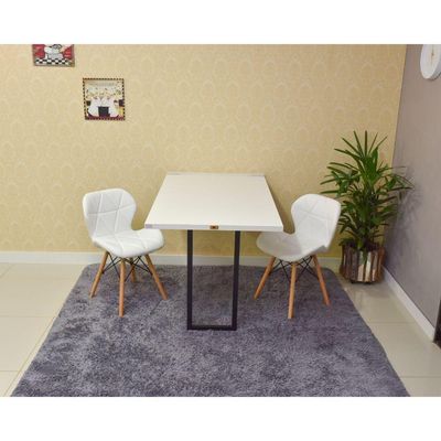 Conjunto Mesa Dobrável Branca e 2 Cadeiras Slim Branca