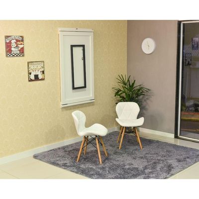 Conjunto Mesa Dobrável Branca e 2 Cadeiras Slim Branca