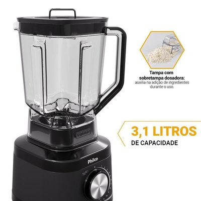 Liquidificador Philco 1500W 12 velocidades 3,1L PLQ15A 220V
