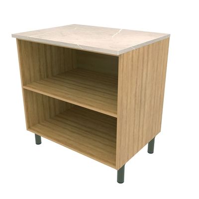 Balcão Bartira Cristal em MDP com 2 Portas e 1 Prateleira, 80,1 cm de largura - Lâmina de Mel/Azul Royal Lâmina de Mel/Azul Royal