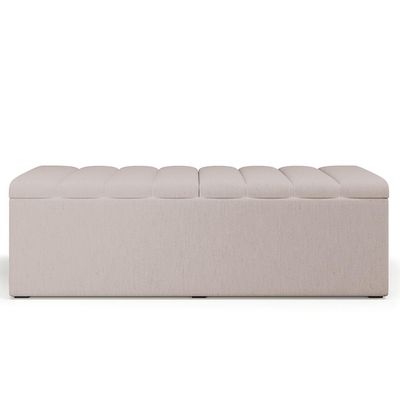 Calçadeira Recamier Baú Para Cama De Casal King Dália 195x50 cm W01 Linho Cru - Lyam