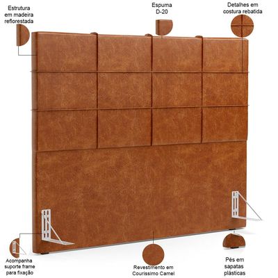 Cabeceira Cama Box Queen 160 cm Roma W01 Couríssimo Camel - Lyam