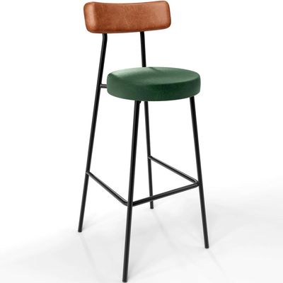 Kit 02 Banquetas Alta Bar Cozinha Sala Jantar Milão L02 Couríssimo Camel Facto Verde - Lyam Decor
