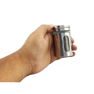 Kit 12 Saleiro Pimenteiro Porta Condimentos Em Vidro e Aço Inox Com Ajuste de Abertura Restaurante