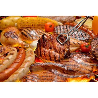 Pegador Alimentos Pinça Churrasco Carne Culinaria Inox 30cm