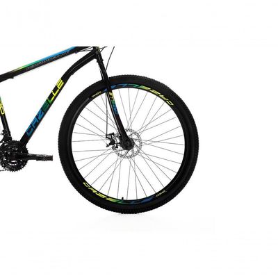 Bicicleta Cazelle Roma Tam 18 Aco Carbono 21v -quadro Preto C/ Adesivo Preto/adesivo Azul/amarelo