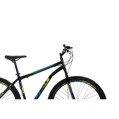Bicicleta Cazelle Roma Tam 18 Aco Carbono 21v -quadro Preto C/ Adesivo Preto/adesivo Azul/amarelo