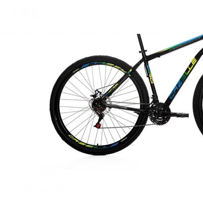 Bicicleta Cazelle Roma Tam 18 Aco Carbono 21v -quadro Preto C/ Adesivo Preto/adesivo Azul/amarelo