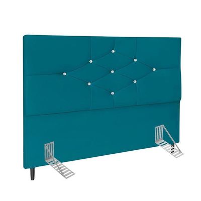 Cabeceira Casal 140 Cm Camboriú Suede Azul Tiffany E-frame