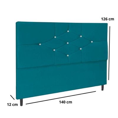 Cabeceira Cama 140 Cm Virgínia Suede Azul Tiffany E-frame